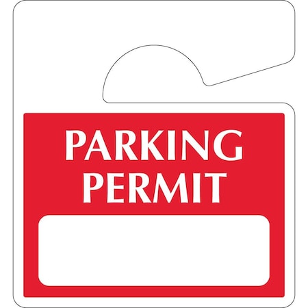 Lustre-Cal Economy Hanging Parking Permit Dark Red 3in x 2.75in 20mil Plastic 1 Blank No Pad, 50PK 253814201Rd0000